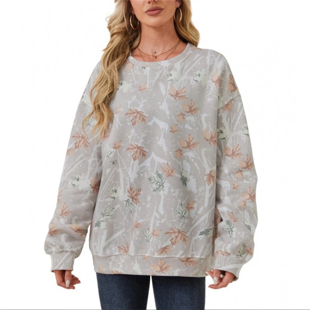 Women Long Sleeve Sweatshirt T Shirt Crew Neck Light Weight Top Fall Pullover